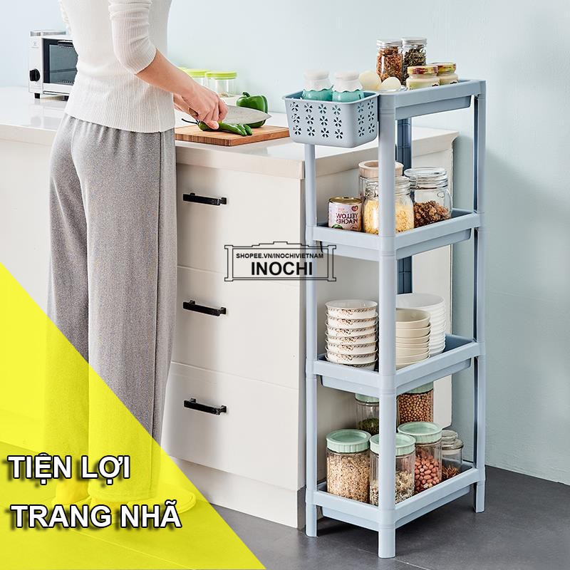 Kệ 4 Tầng inochi 🎁SALE🎁 kệ Đa Năng Nhựa Dùng Để Gia Vị Nhà Bếp để giày dép Đựng Đồ Thực Phẩm Phòng ngủ phòng khách