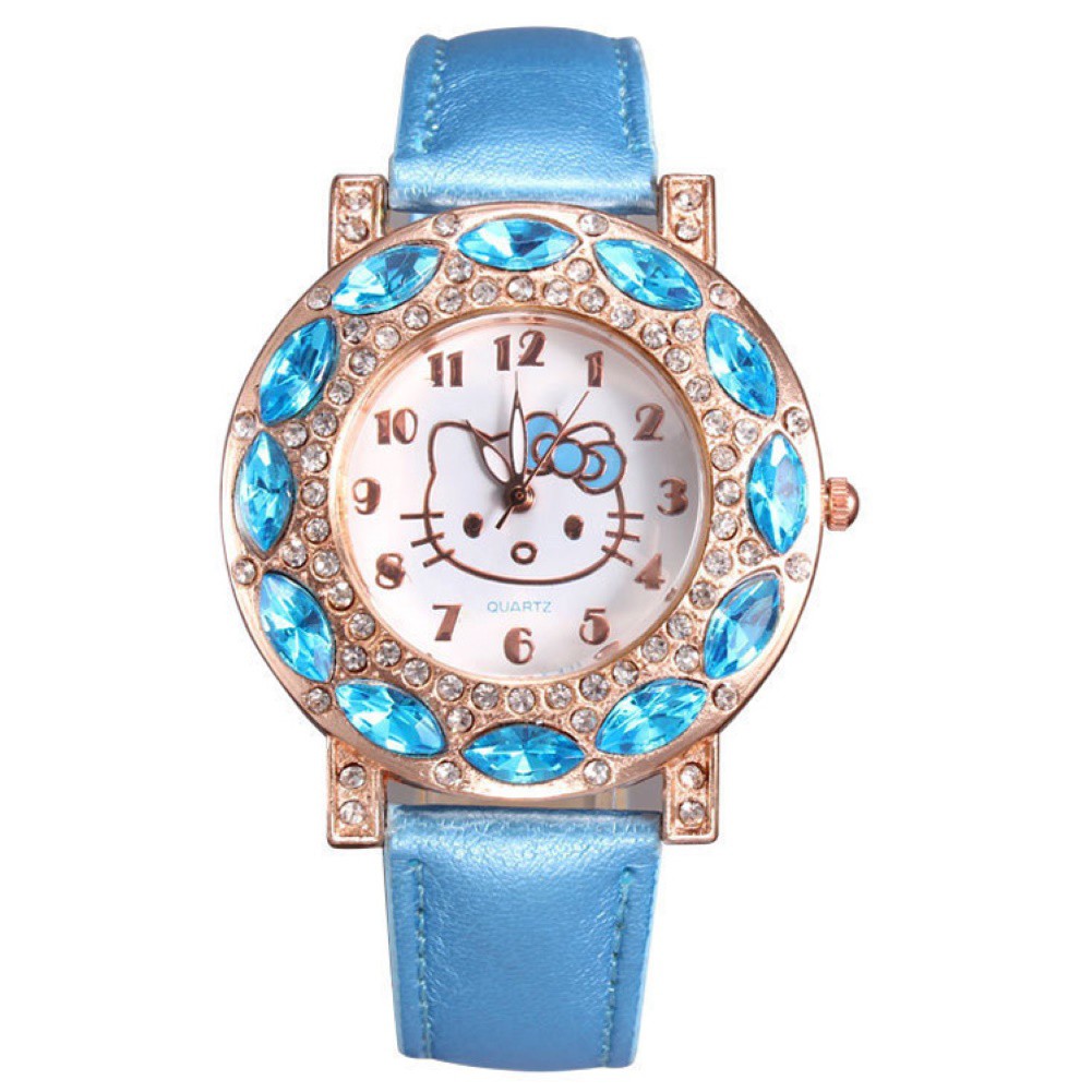 Đồng Hồ Dây Da Mặt Hình Hello Kitty Dễ Thương Cho Bé Gái | BigBuy360 - bigbuy360.vn