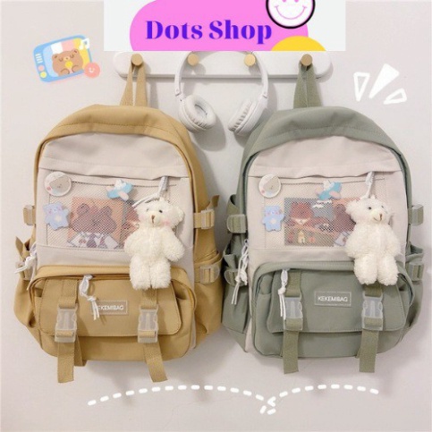 Balo Học Sinh Cấp 2 Cấp 3 Cặp Sách Nữ Nam Đi Học Ulzzang Thời Trang Hàn Quốc Dots Shop Chống Thấm Nước Giá Rẻ - Hàng nhậ