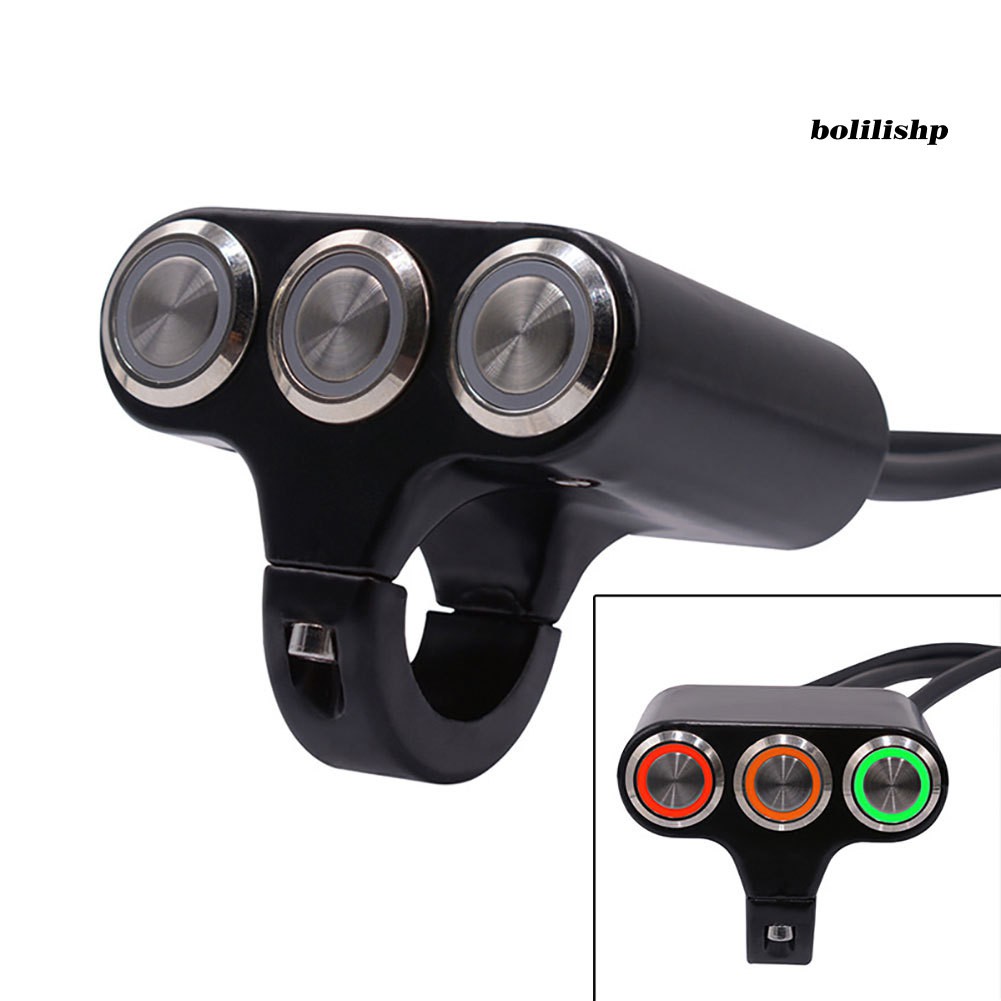 Công Tắc Đèn Pha Gắn Tay Lái Xe Scooter ATV Kèm Đèn Báo Hiệu