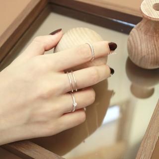 Nhẫn 2 vòng mở BẠC S925 LANN R059