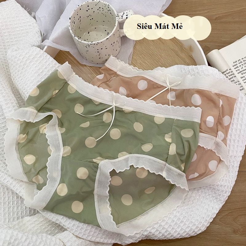 Quần lót nữ su lụa họa tiết chấm bi siêu mỏng siêu mát 1482