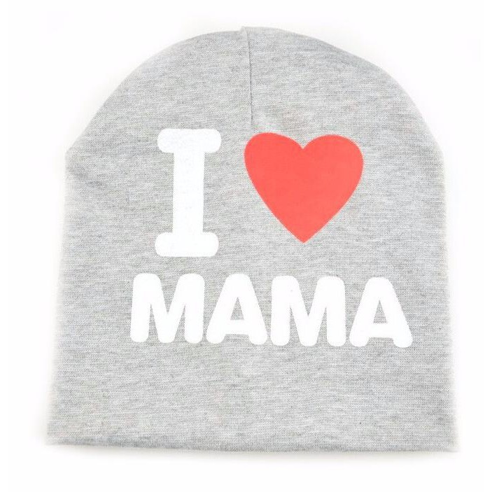 Mũ Beanie in chữ I Love MAMA PAPA thời trang mùa đông cho bé từ 2 - 7 tuổi