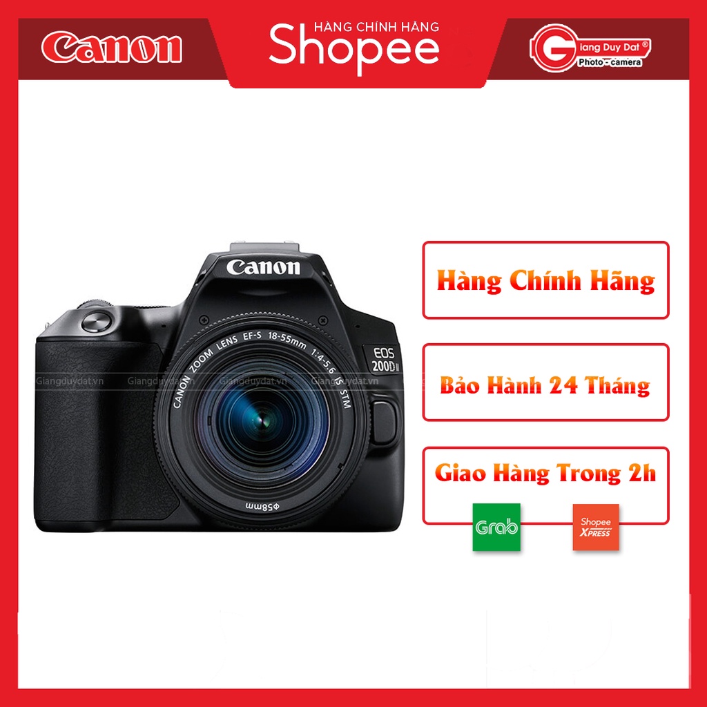 Máy Ảnh Canon EOS 200D mark II + Kèm Ống Kính EF-S 18-55mm f/4-5.6 IS STM Chính Hãng CANON VIỆT NAM l CANON EOS 200D II