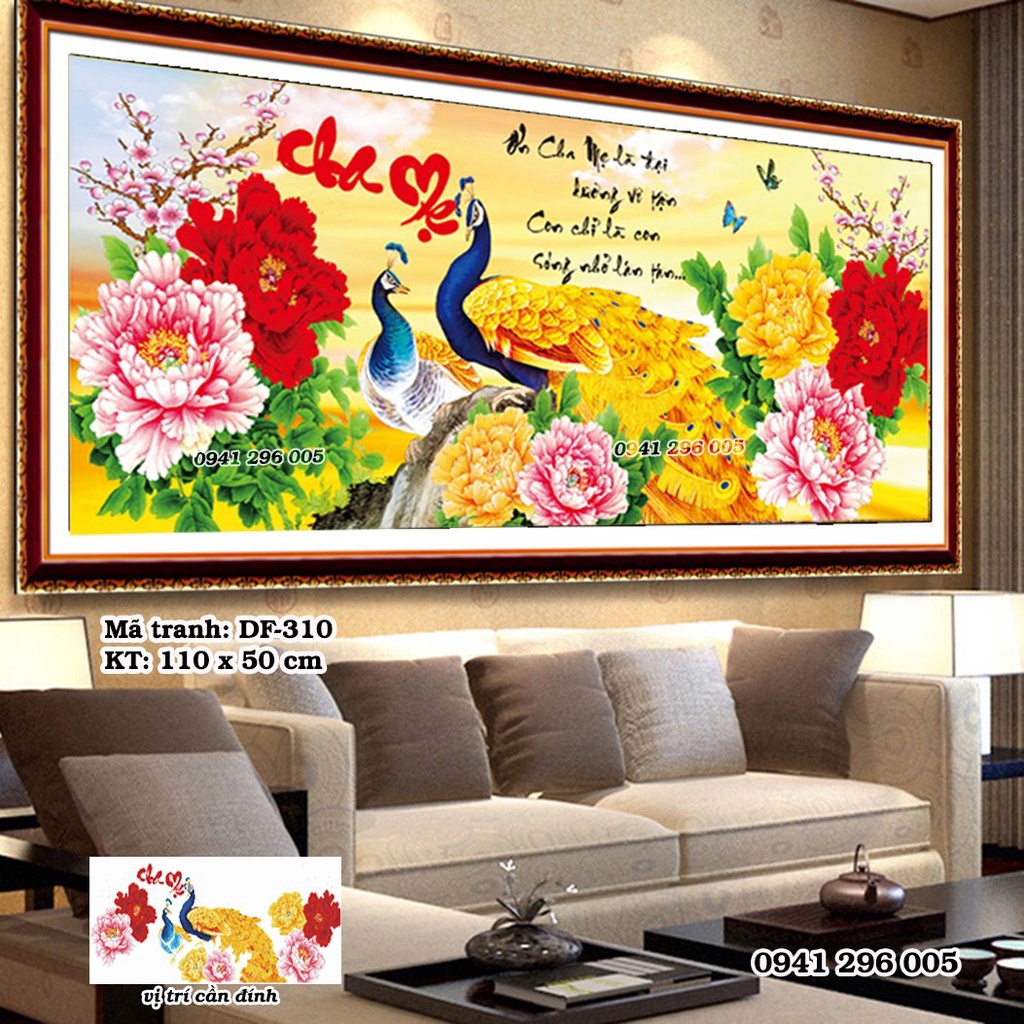 Tranh đính đá ABC Cha Mẹ - Chưa đính đá