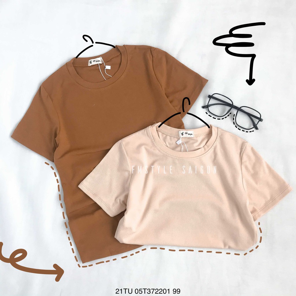 Áo thun tay ngắn trơn ulzzang trơn thời trang FMstyle Saigon 21TU05T372201 | BigBuy360 - bigbuy360.vn