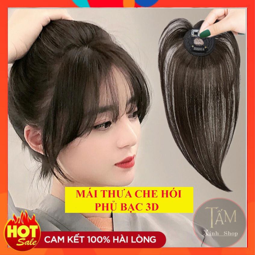 💖𝑭𝑹𝑬𝑬𝑺𝑯𝑰𝑷💖 Tóc giả mái thưa 3d tóc che hói đỉnh, tóc mái thưa hàn quốc - Chất tóc thật hàng loại 1 - M3D