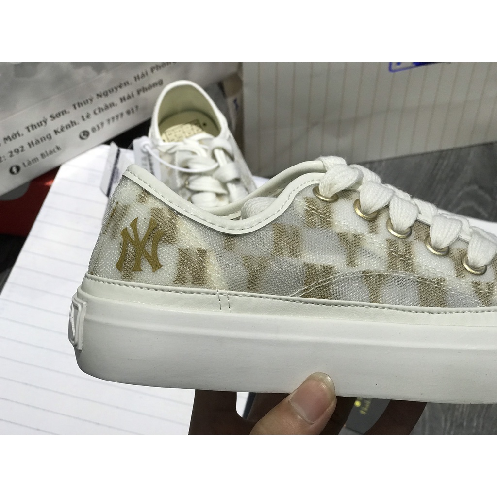 Siêu Phẩm Giày Thể Thảo Sneaker ML.B Play.ball mo.no me.sh New Yo.rk Yank.ees Trắng Vàng SIêu Xinh Cao Cấp +Tặng Tất