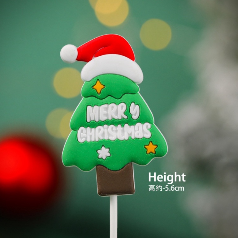 đồ trang trí giáng sinh [FREESHIP] que cắm ông già noel silicon siêu đẹp