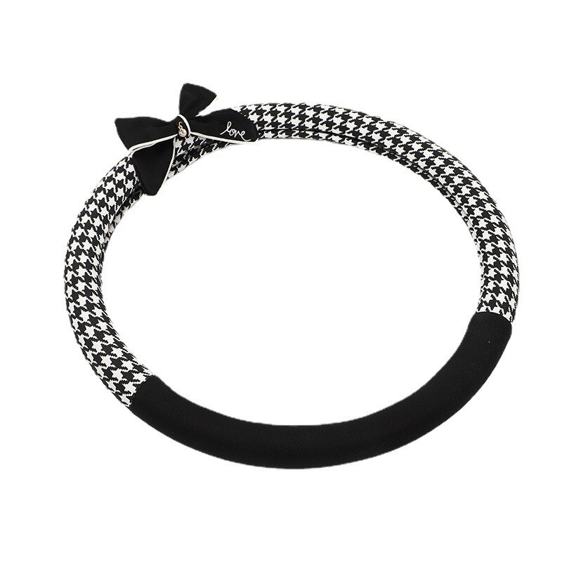 Bọc Vô Lăng Trang Trí Xe Ô Tô Họa Tiết Nanh Sói Houndstooth Nữ Tính