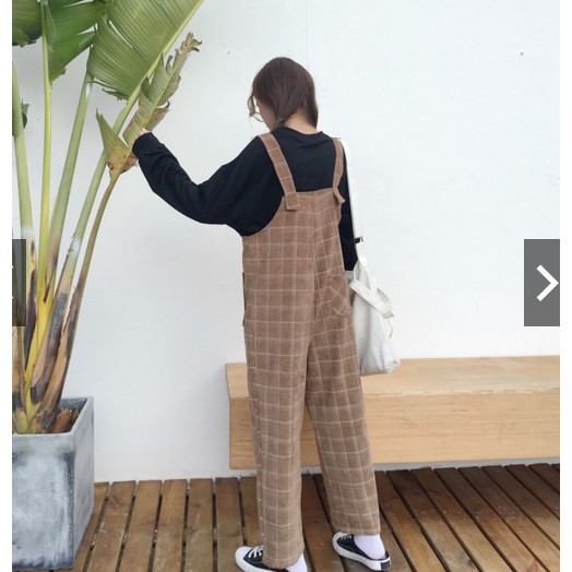 [ORDER] - Quần yếm nhung dài caro ống rộng 😍😍🤤 | BigBuy360 - bigbuy360.vn
