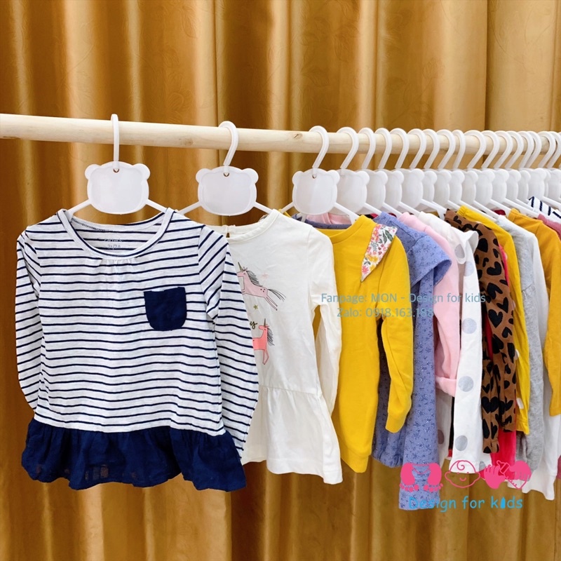 (Link 2) Áo dài tay vải nỉ / cotton cho bé gái hàng xuất dư VNXK