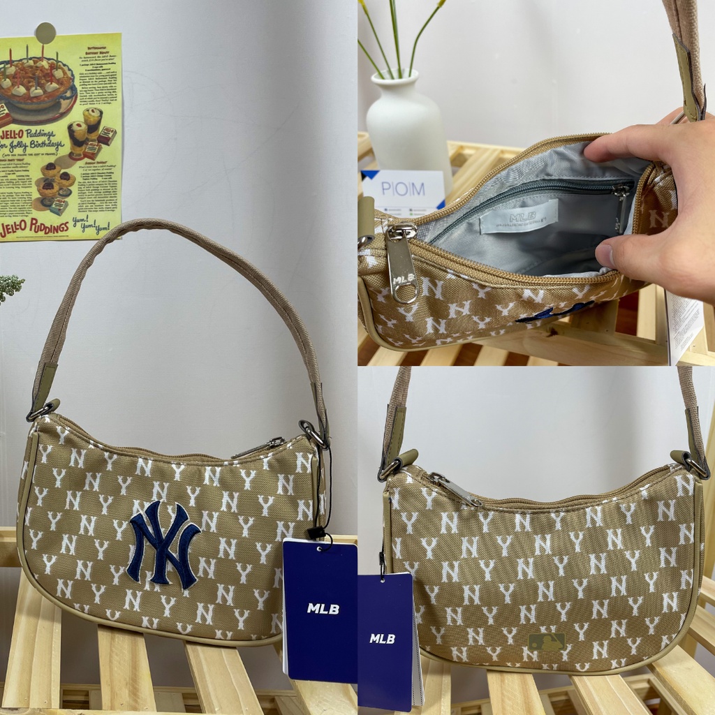 Túi kẹp nách NY túi xách nữ M.L.B NY Monogram Black - Pom Store