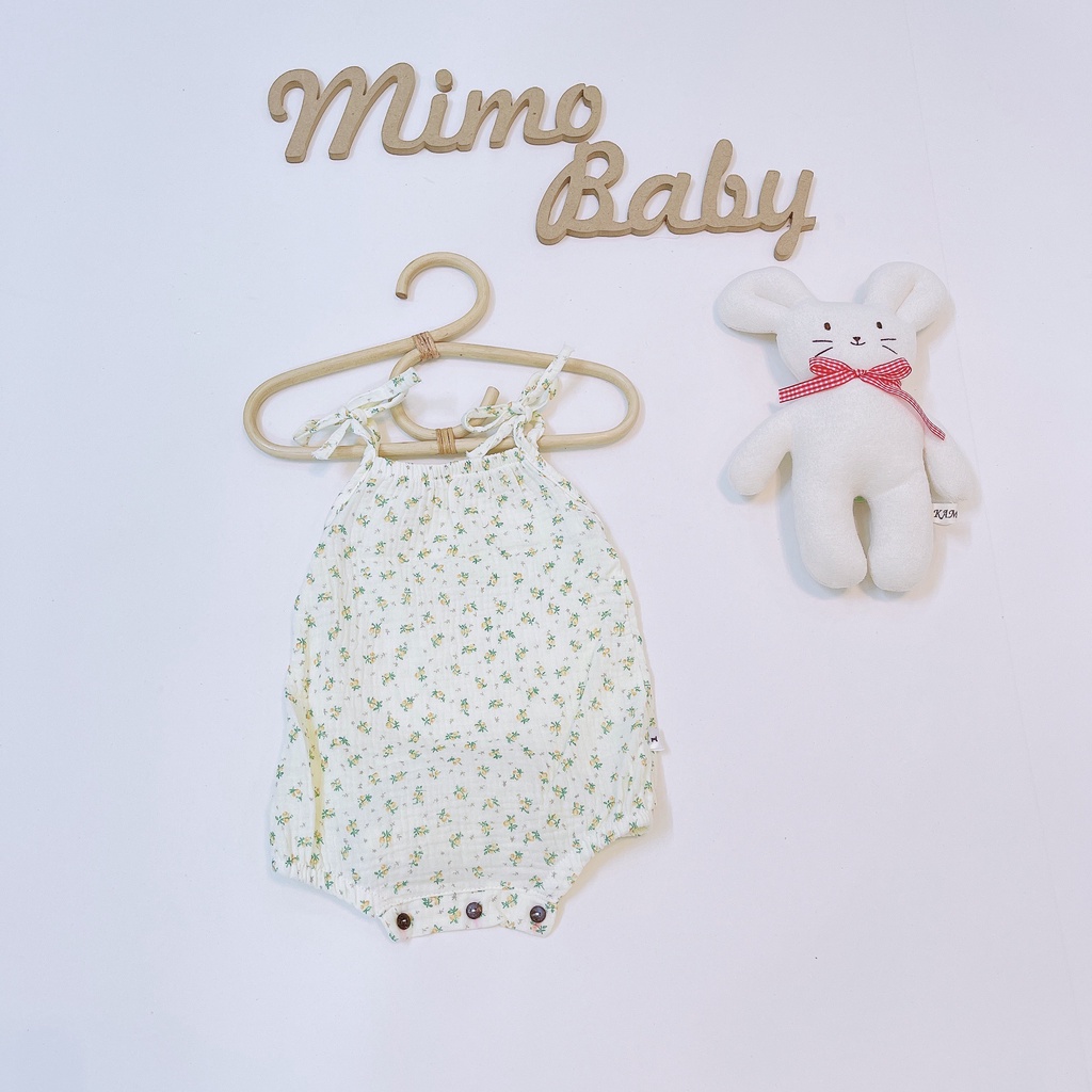 Body bé gái xô đũi muslin xinh xắn Mimo Baby