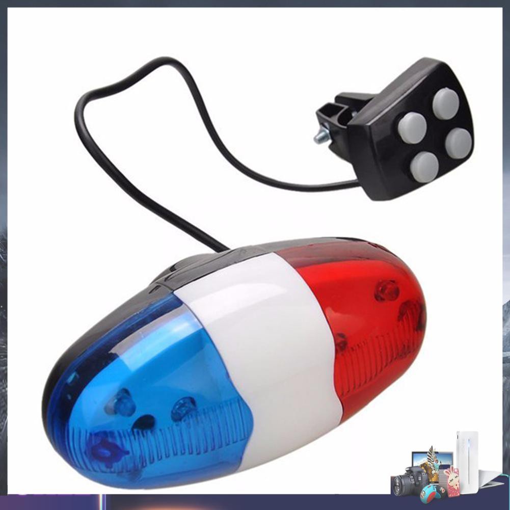 Còi cảnh sát 6 bóng led gắn phía trước xe đạp tiện dụng