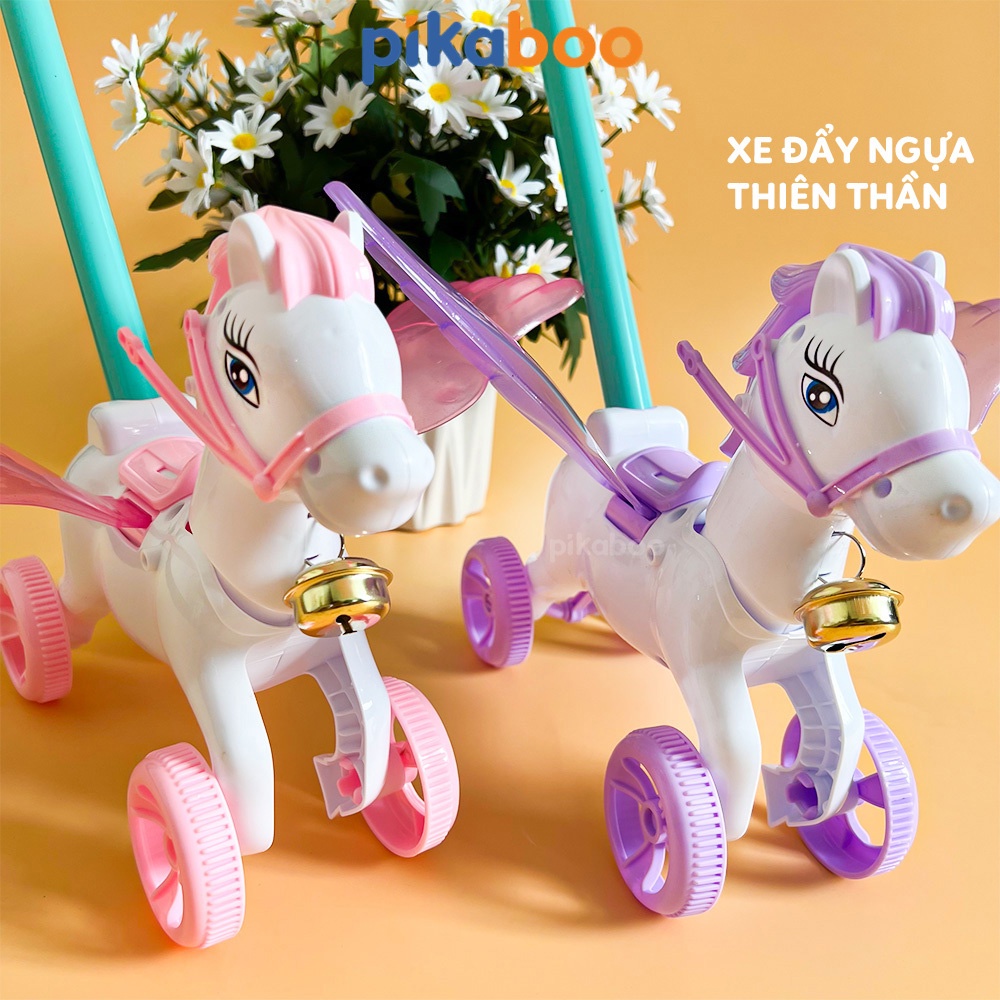 (Summer Sale 50%) Đồ chơi xe đẩy Pikaboo hình con ngựa, xe kem, kì lân ngộ nghĩnh, chuyển động vui mắt và có âm thanh