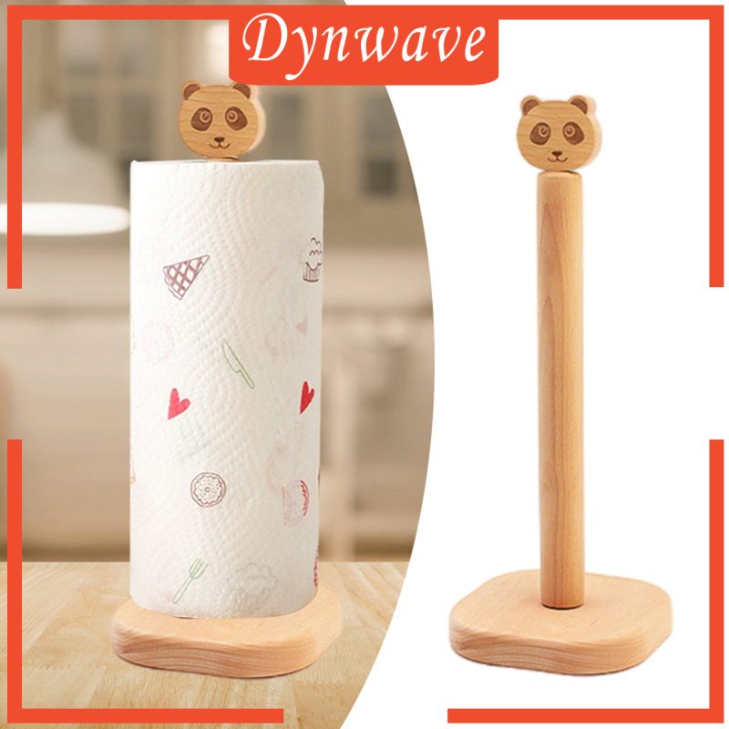 1 Giá Đỡ Khăn Giấy Cuộn Bằng Gỗ Hình Động Vật Hoạt Hình Kèm Đế Đỡ Sắp Xếp Gọn Gàng Cho Nhà Bếp