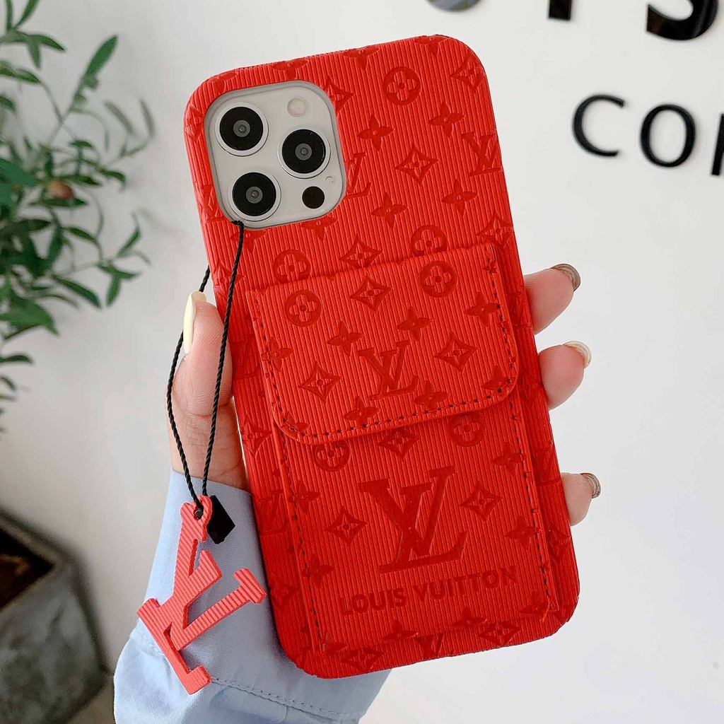 Ốp Điện Thoại Dập Nổi Chữ 3D Có Ngăn Đựng Thẻ Thời Trang Cho iPhone 13promax 12 11 xsmax xr xs 7P