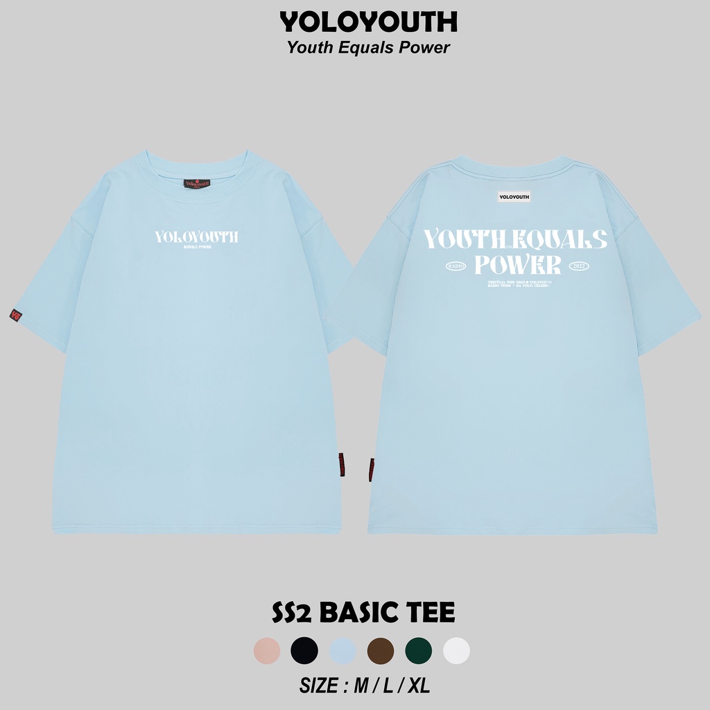 Áo thun Unisex tay lỡ form rộng cổ tròn Yoloyouth basic tee SS1 / SS2 Local Brand | Youth Power