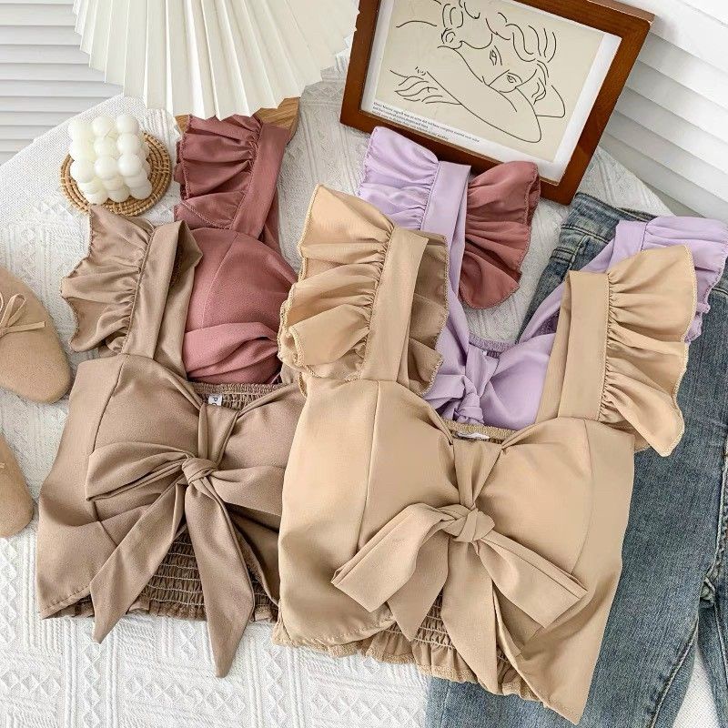 ÁO DÂY NƠ XINH TRỄ VAI m11