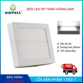 Đèn led ốp trần nổi 24W vuông sáng trắng
