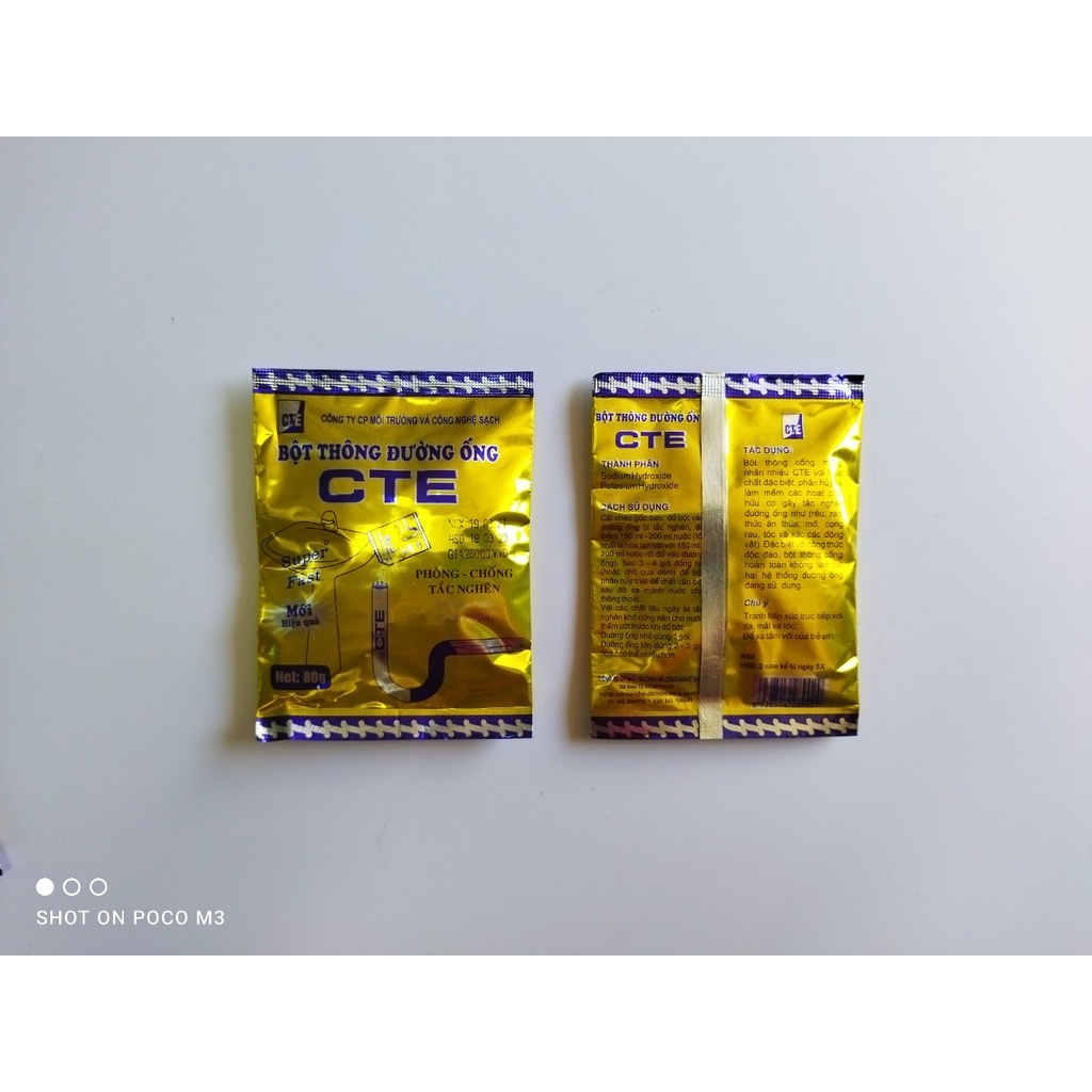 Bột Thông Cống Cực Mạnh CTE, Thông Tắc Bồn Cầu, Đường Ống, Bồn Rửa Mặt, Giá Gốc Nhà Máy
