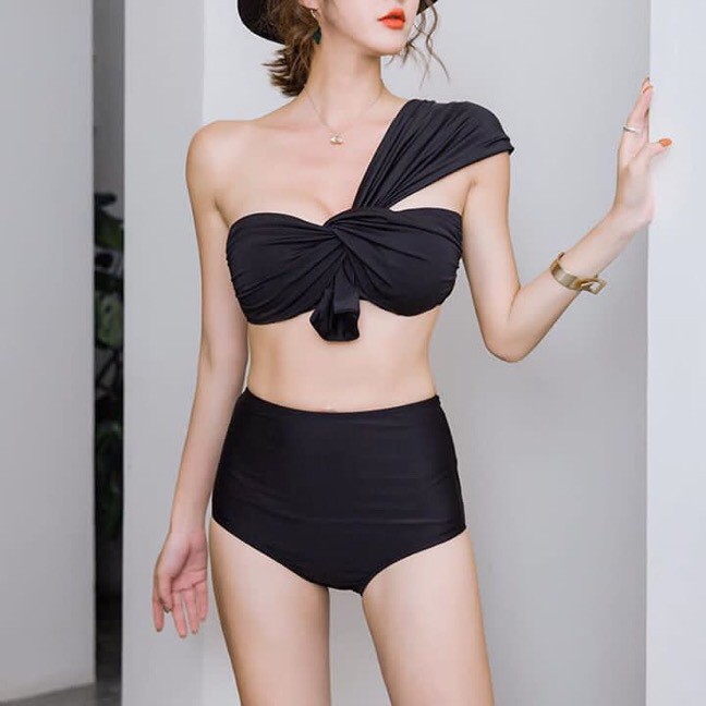 Bikini xoắn ngực choàng vai quần nhún