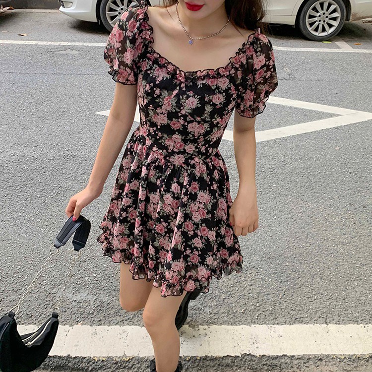sexy đầm tay phồng đầm hồng đầm hở lưng váy ngắn đầm hoa nhí vintage váy tiểu thư sang chảnh đầm cổ vuông đầm bigsize nữ váy nữ xinh váy đi chơi đầm đi tiệc đầm nữ