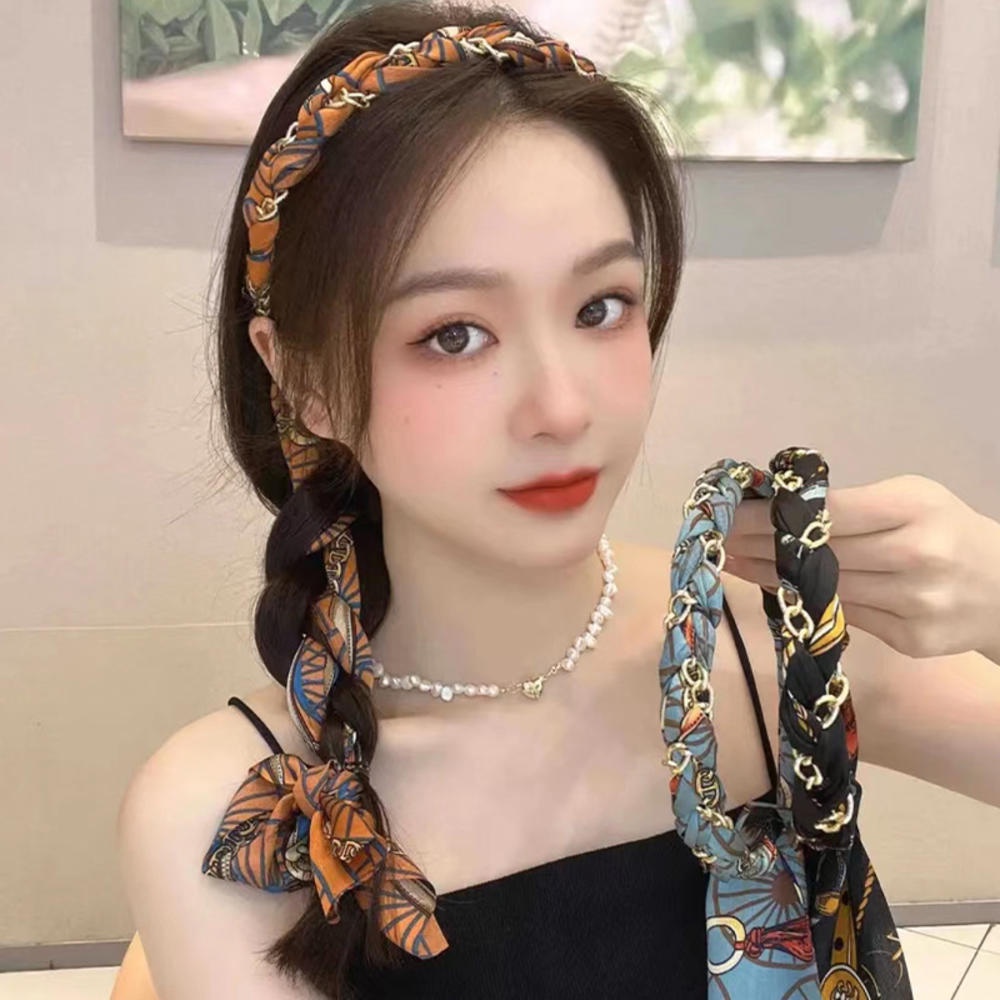1 Cài Tóc Ruy Băng Dài Đính Hoa Và Ngọc Trai Thời Trang Mùa Hè Hàn Quốc Cho Nữ