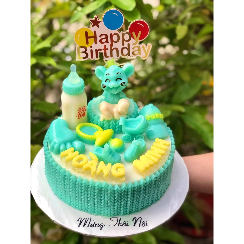 Khuôn silicon hình Bình bú, Xe nôi, Bàn chân...em bé đổ tạo hình cho bánh rau câu 3D, 4D