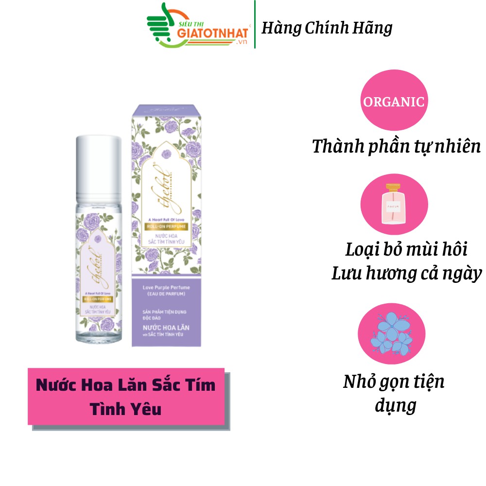 Nước hoa nữ sắc tím tình yêu nhỏ gọn,dễ sử dụng Thebol 8ml(dạng lăn).