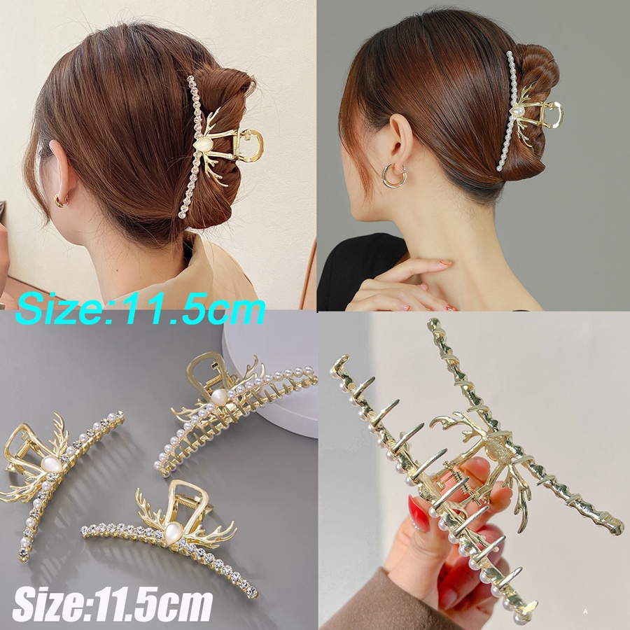 Kẹp Tóc Kim Loại Đính Ngọc Trai Giả Thời Trang Hàn Quốc Dành Cho Nữ