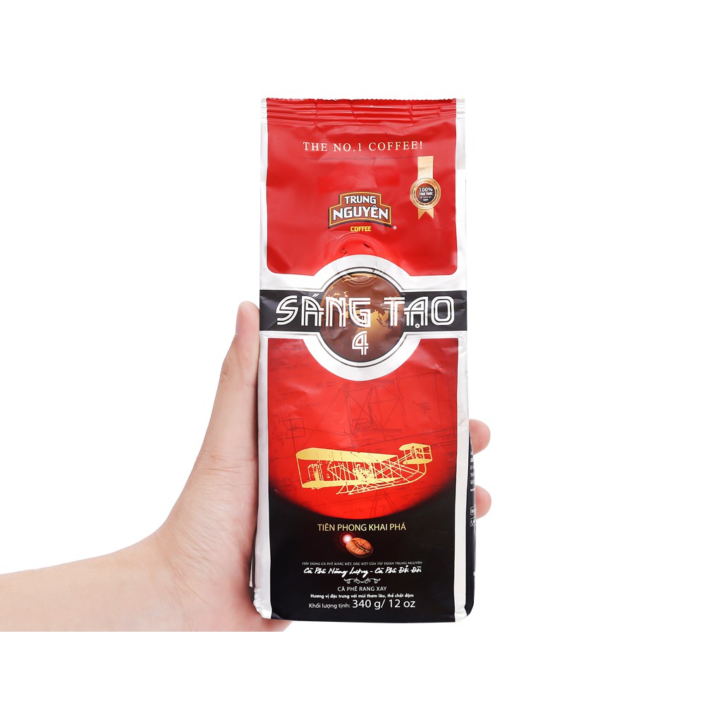 Cà Phê Trung Nguyên Sáng Tạo 4 340gram, Cà phê Rang Xay Sáng Tạo 4 340gr Trung Nguyên