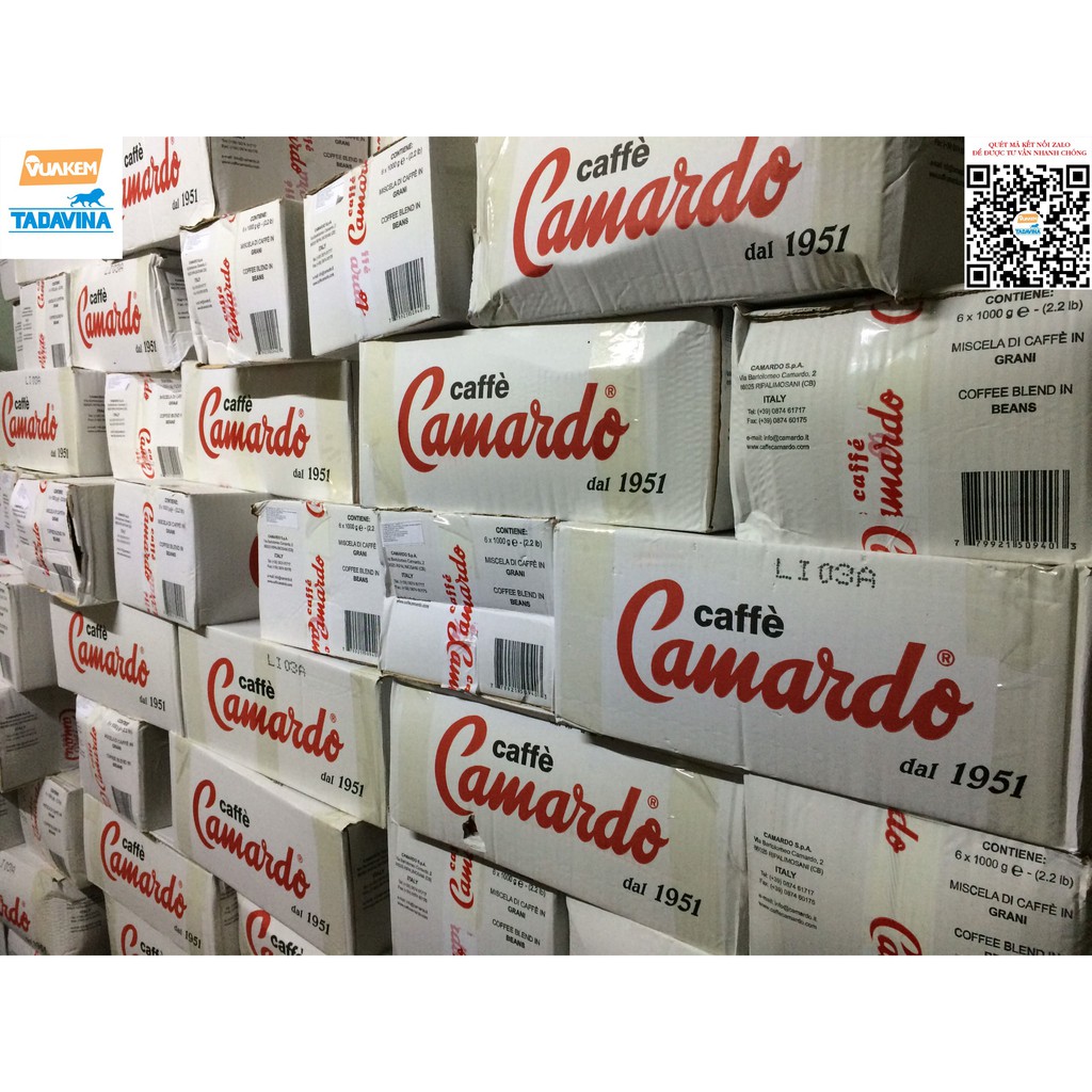 Combo 6 gói hạt cà phê Camardo Ý (1 kg x 6 gói)
