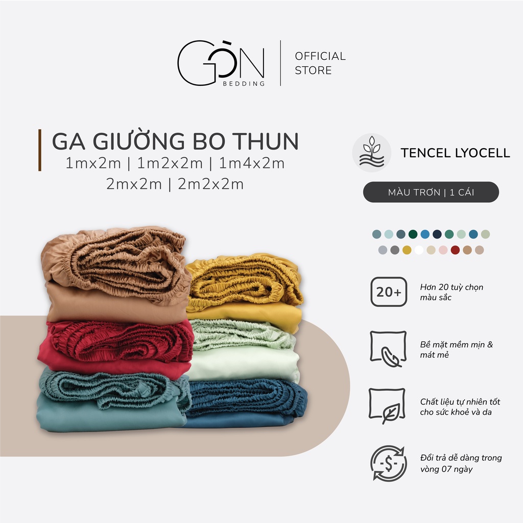 Ga Giường Bo Thun Gòn Bedding Lụa Tencel Cao Cấp Nhiều Kích thước Nệm 2mx2m / 2m2x2m (Hàng Đặt Trước 1-2 ngày)