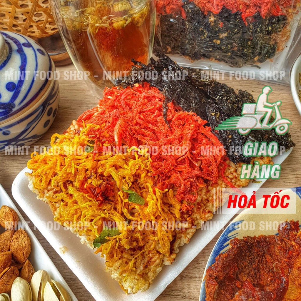 Cơm Cháy Chà Bông Siêu Siêu Ngon - Rong Biển Chà Bông Ăn Chay - Mix Vị Túi 200gr