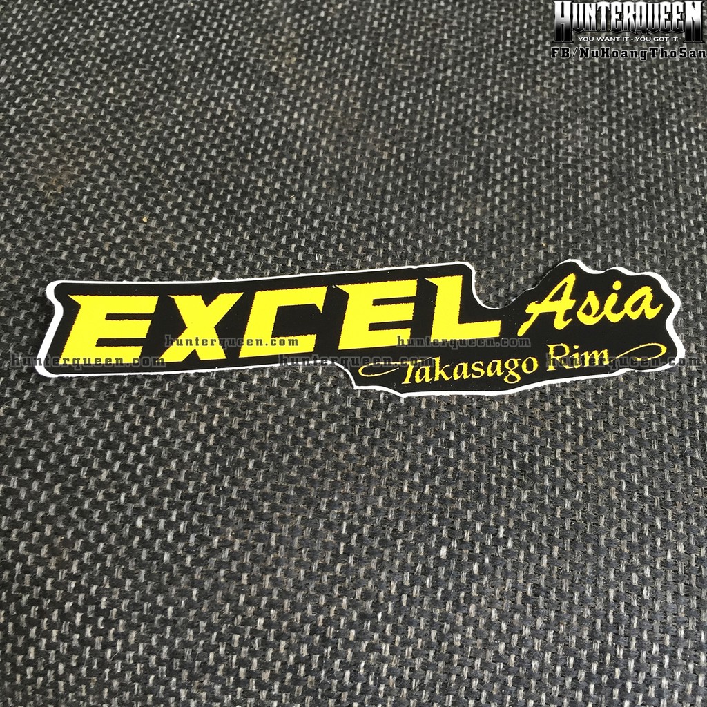 EXCEL[11.6x3cm] decal cao cấp chống nước, sắc nét, bền màu, dính chặt. Hình dán logo trang trí mọi nơi, in theo yêu cầu