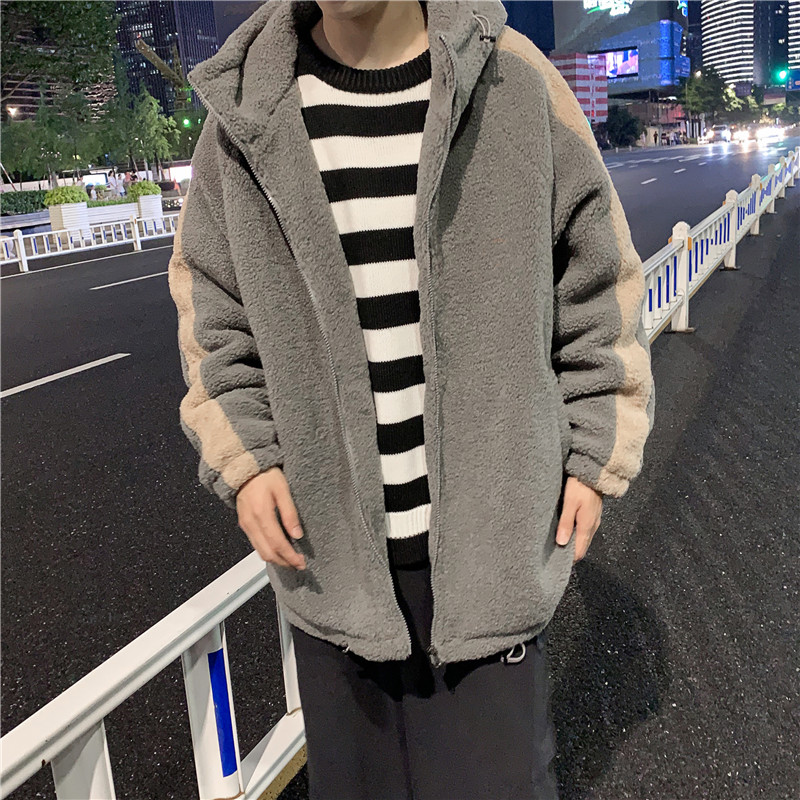 Áo Khoác Lông Cừu Dáng Rộng Có Mũ Trùm Xinh Xắn | BigBuy360 - bigbuy360.vn