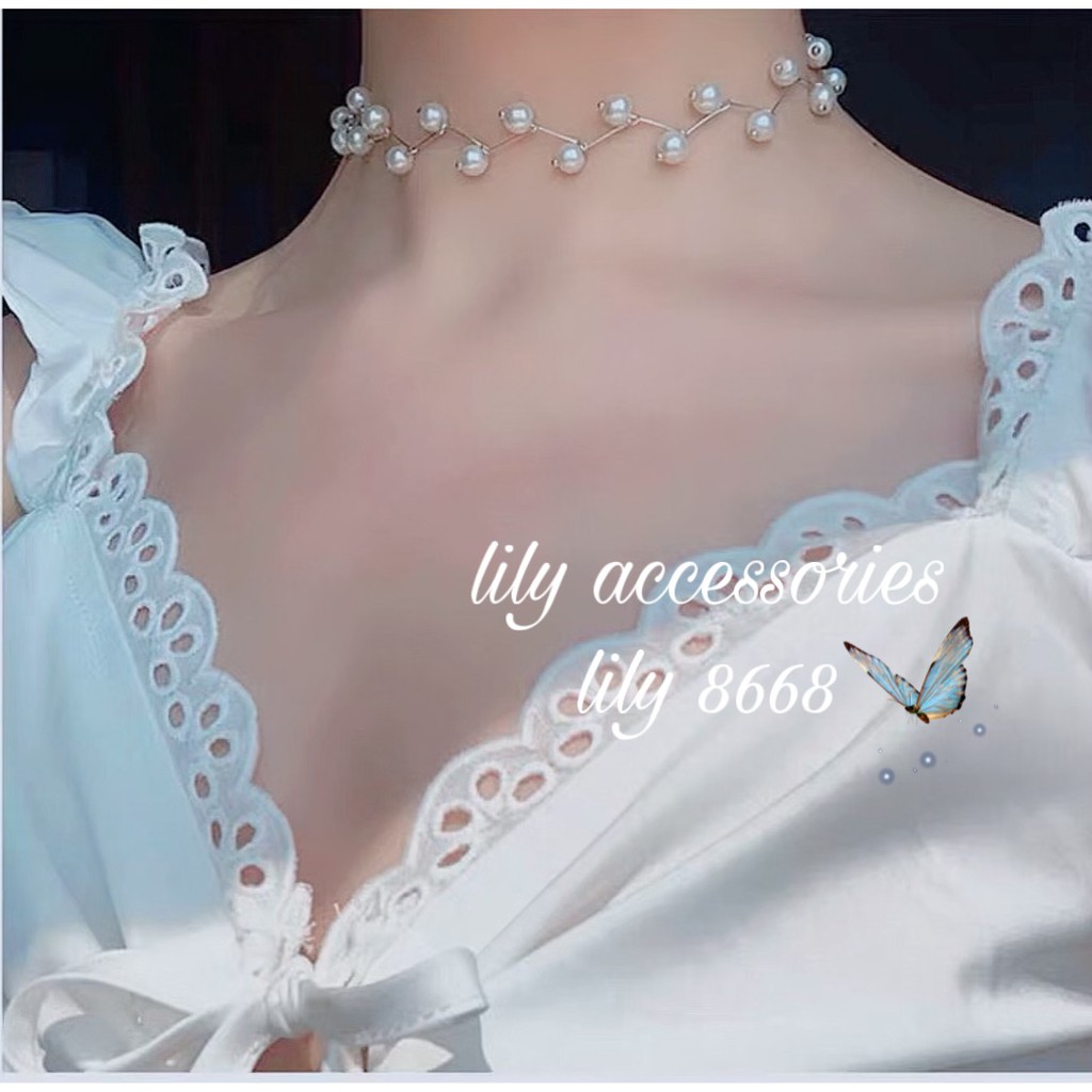 Vòng cổ nữ choker chuỗi hạt zic zac thời trang dự tiệc đi chơi xinh xắn