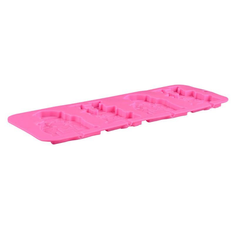 Set 2 Khuôn Làm Kẹo Mút 4 Ngăn Thiết Kế Chủ Đề Giáng Sinh
