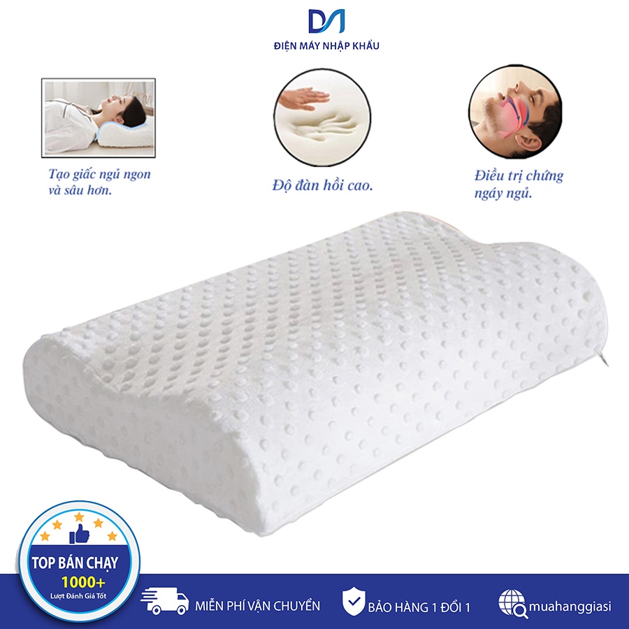 Gối Cao Su Non Chống Ngáy Người Lớn Cao Cấp - Mềm Mại - Êm ái - Đàn Hồi Là Một Trong Những Loại Gối Êm, Nhẹ