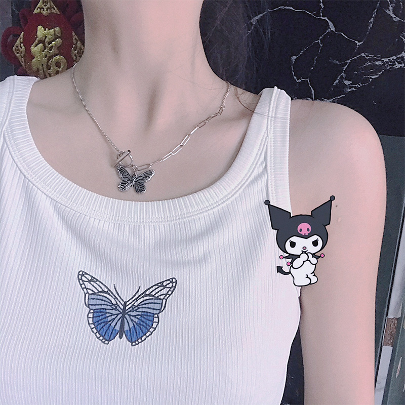 Vòng cổ Choker Bằng Thép Không Gỉ Mặt Hình Bướm Cổ Điển Cho Nữ
