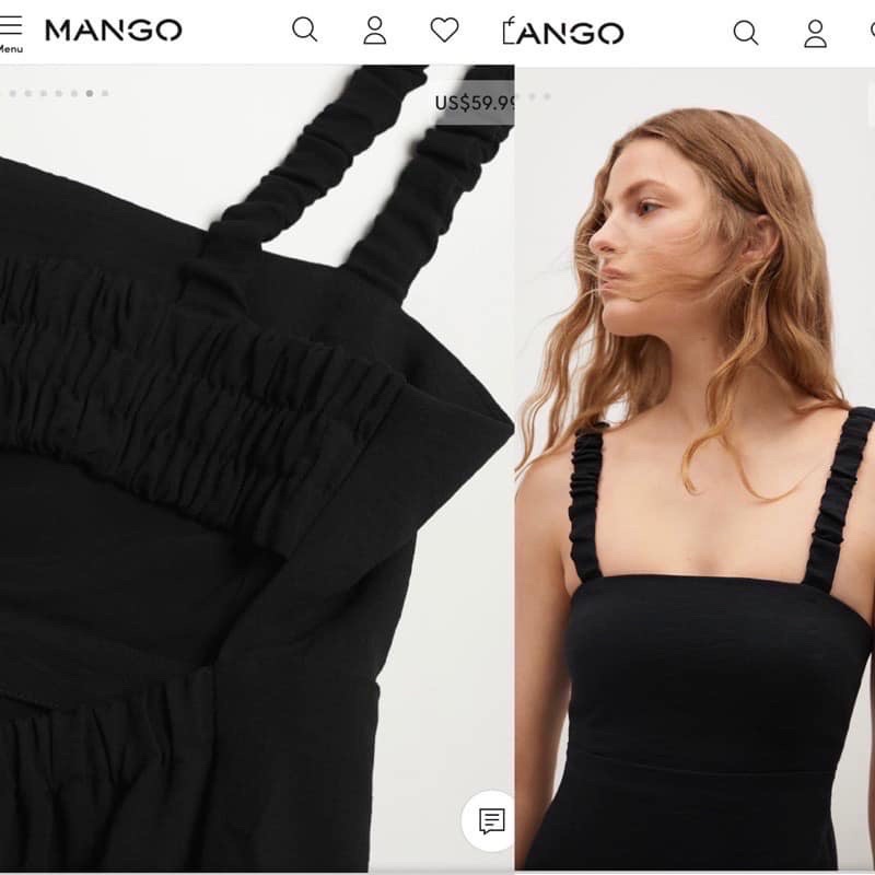 Đầm Mango lưng cut out.