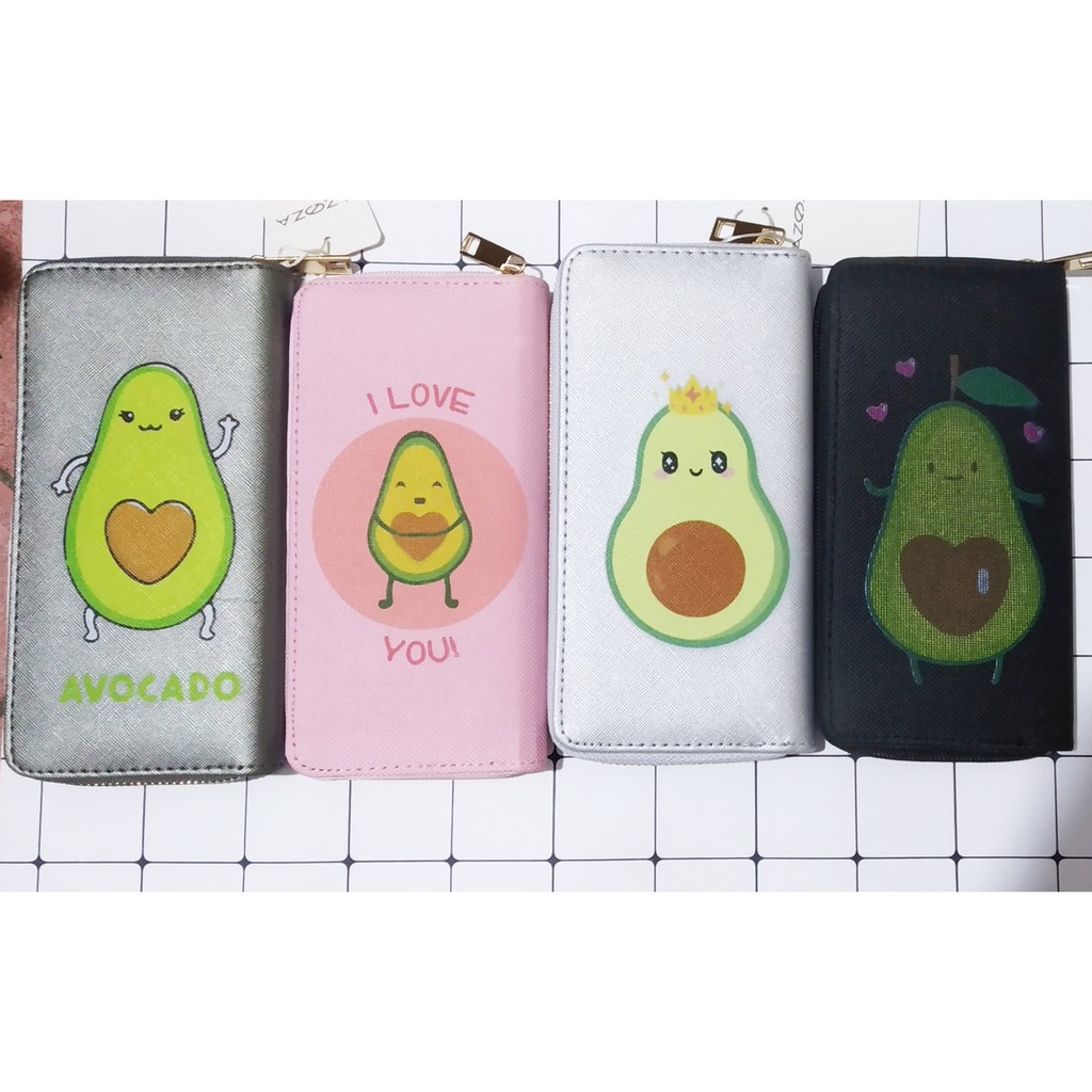 Ví quả bơ VBI5 ví dáng dài bóp avocado hoạt hình cute dễ thương