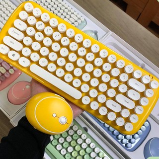 Bộ phím chuột không dây mofii candy trắng vàng
