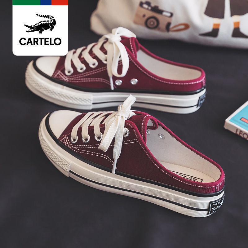 Giày Thể Thao canvas Hở Gót Không Gót Phong Cách Hàn Quốc Mới 2021 Dành Cho Nữ