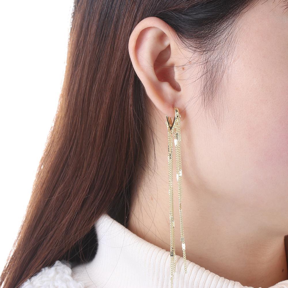 ESPO Hoa Tai Dáng Dài Mặt Hình Trái Tim Thiết Kế Thanh Lịch