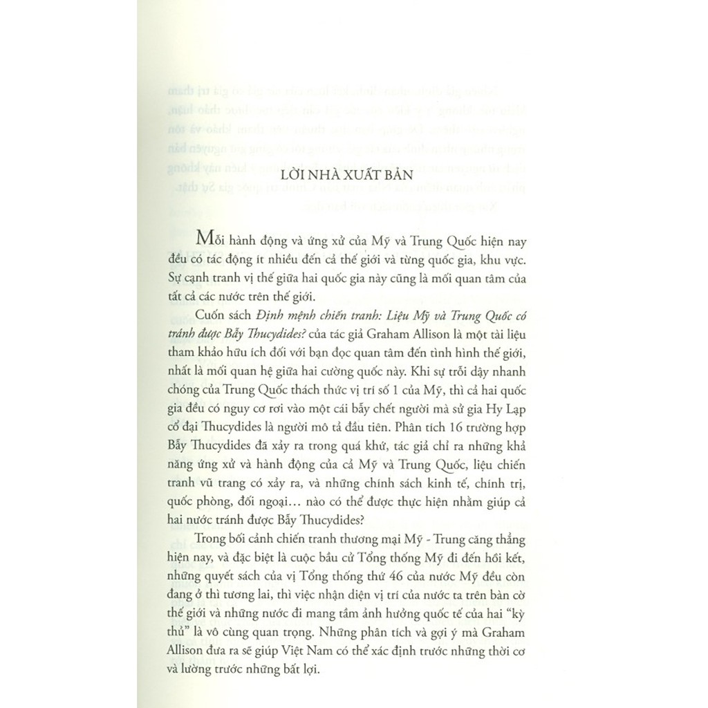 Sách - Định Mệnh Chiến Tranh - Liệu Mỹ Và Trung Quốc Có Tránh Được Bẫy Thucydides? | WebRaoVat - webraovat.net.vn