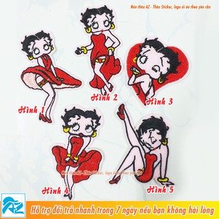 Sticker patch ủi thêu hình Betty Boop - Phụ kiện trang trí thời trang S96