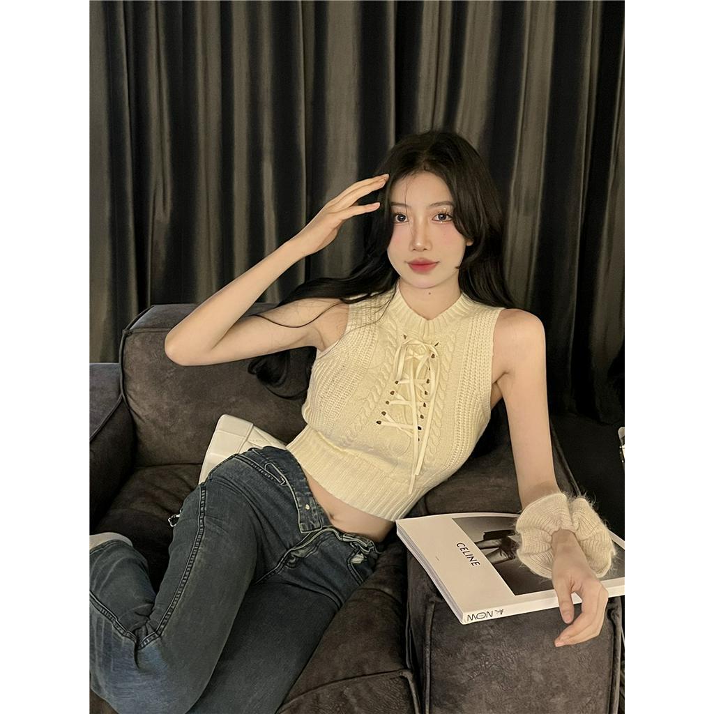 Áo Dệt Kim Sát Nách Hở Vai Thời Trang Cho Nữ 61346